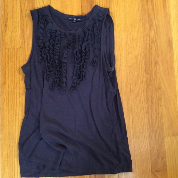 Navy blue/indigo Gap ruffle shirt - Picture 1 of 2